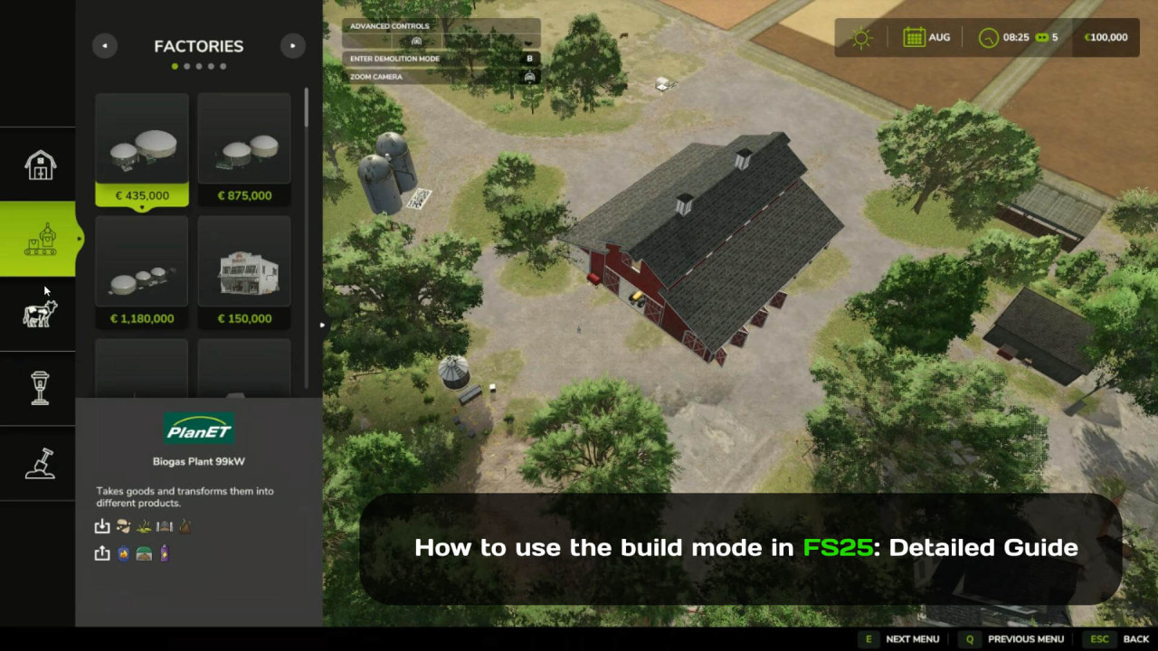 How to Use the Build Mode in FS25: Detailed Guide