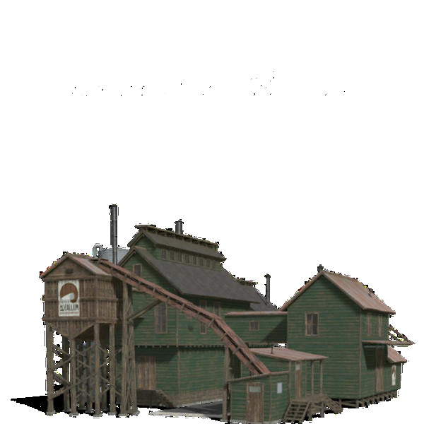 Large Paper Factory with Wood Chips