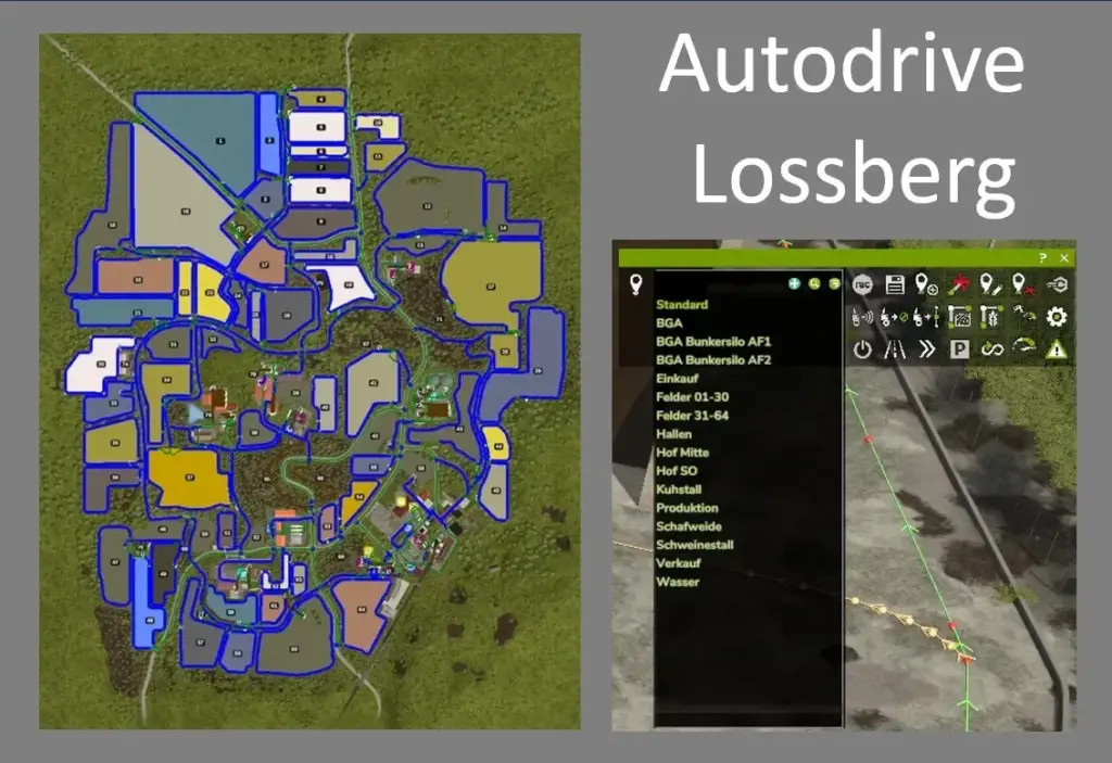 Autodrive route network Lossberg