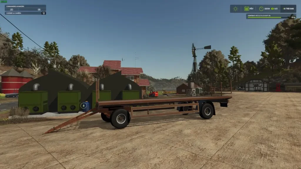 Old bale flatbed trailer