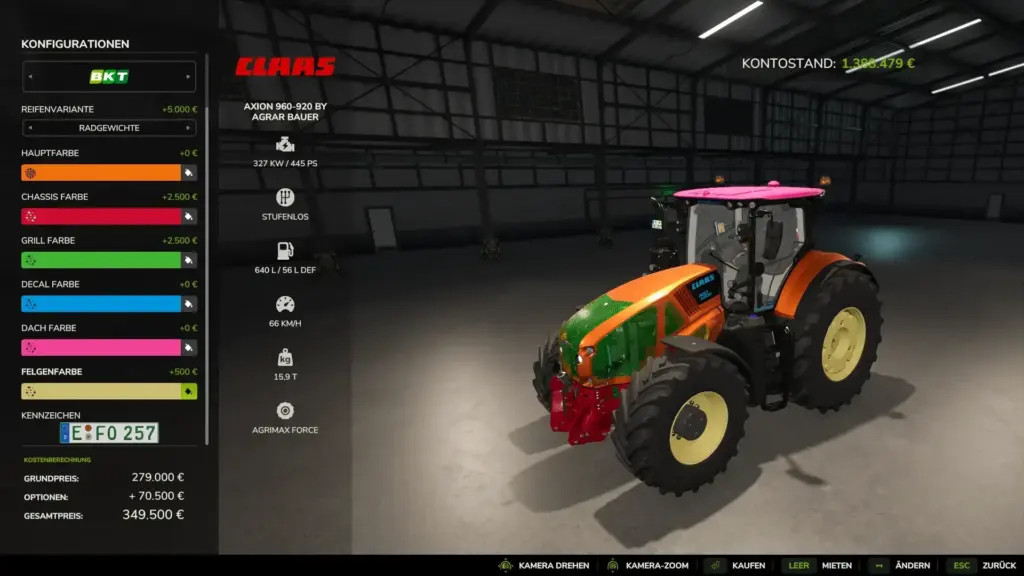 Claas Axion 900 in Multicolor