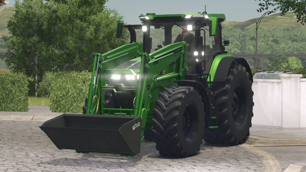 John Deere 7R with front loader