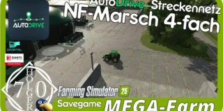 Route network for the savegame MEGA-Farm NF-Marsch 4-fach