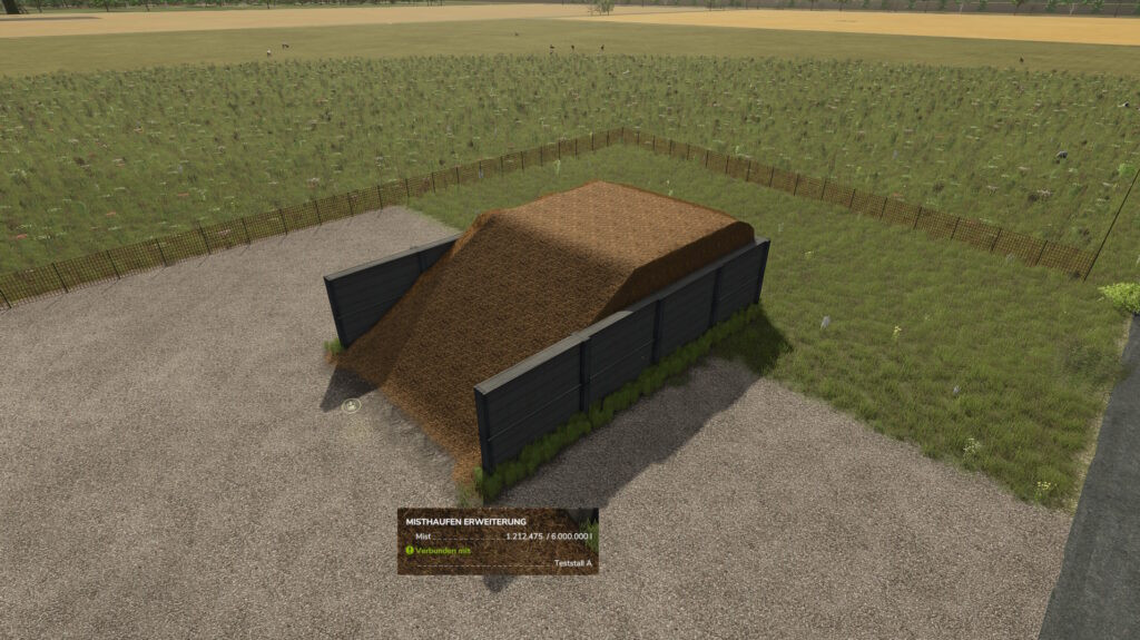 Manure area for animal stables