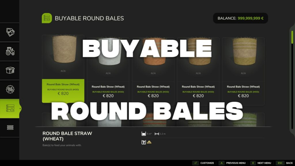 Buyable round bales