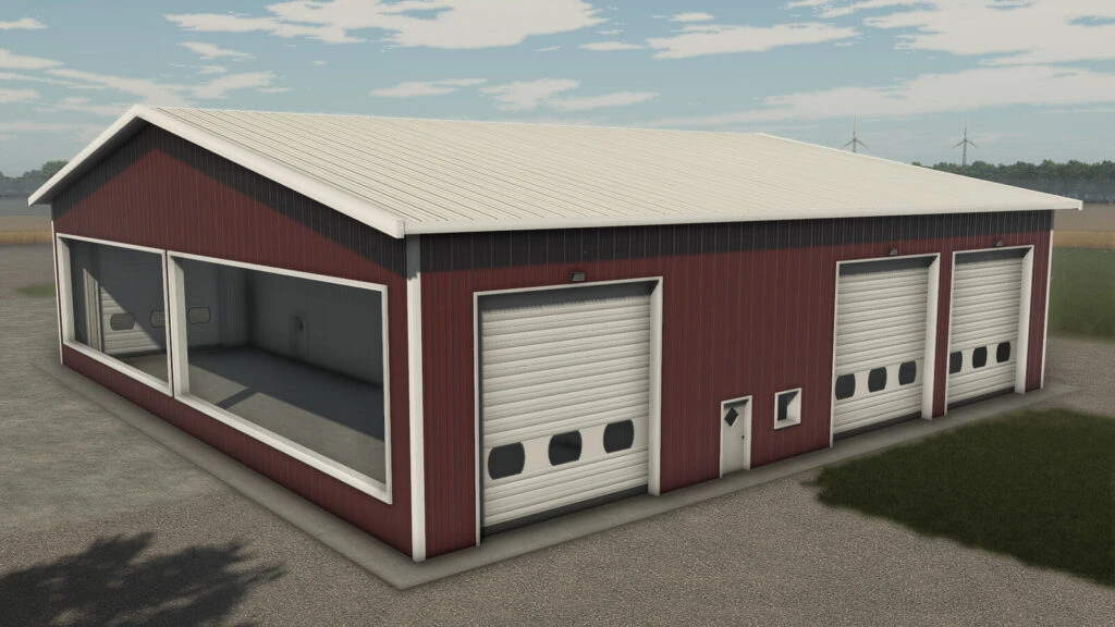 Garage With Large Windows
