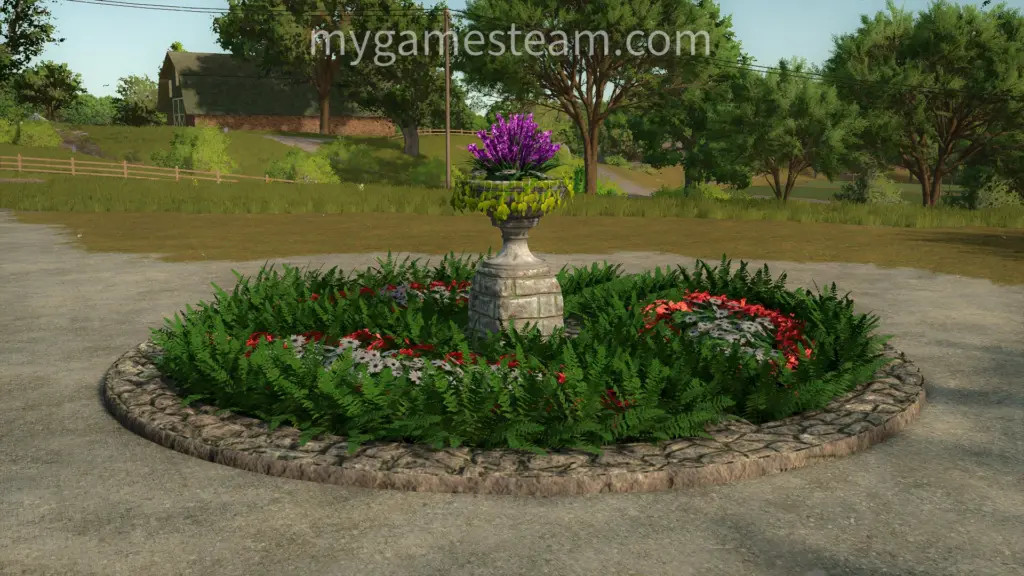 Round flower bed