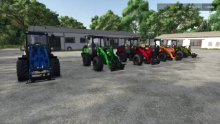 Kubota Pack with front loader attachments in multicolor